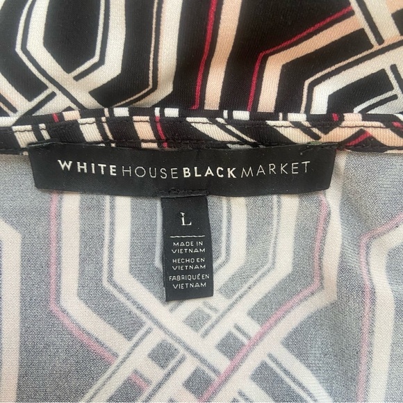 White House Black Market Lace Up Detail Print Tunic - Picture 12 of 14